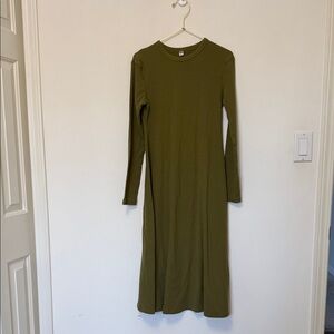 Uniqlo Khaki Long Sleeve Dress